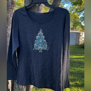 Christmas crystal tree long sleeve T-Shirt